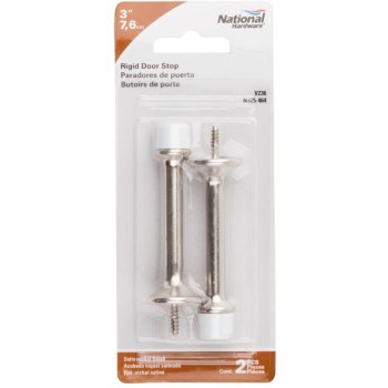 Heavy-Duty Rigid Door Stop, Satin Nickel ~ 3"