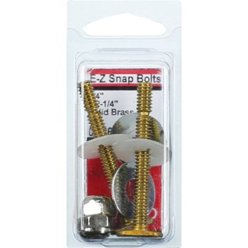 Larsen EZ Snap Brass Closet Bolts - 1/4" x 2-1/4", 2-Pack