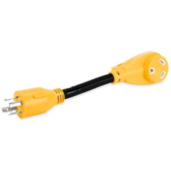 Camco Power Grip Generator Adapter - 30-Amp 4-Prong Male to 30-Amp Female