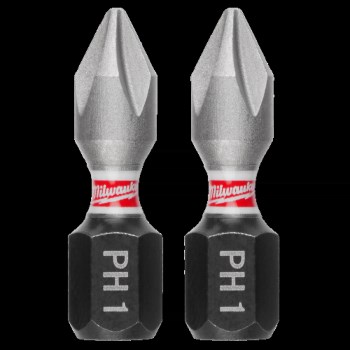 Milwaukee SHOCKWAVE Phillips #1 Insert Bit - 2pk