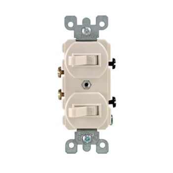 2-Switch, Single Pole - 15 Amp, Light Almond
