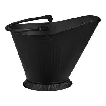 Gray Metal Black Steel Coal Hod with Bail Handle