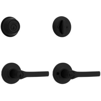 Kwikset Henley Entry Lever + Deadbolt Combo, Matte Black