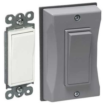 Weatherproof Decorative Cover & Switch, Gray ~ One  Gang