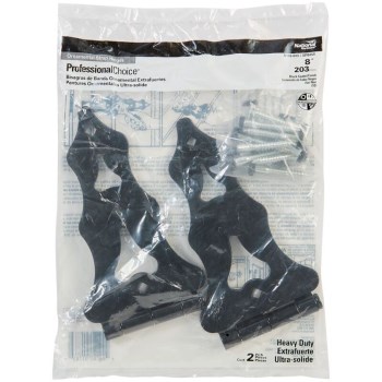 Ornamental Strap Hinge, Black ~ 8"