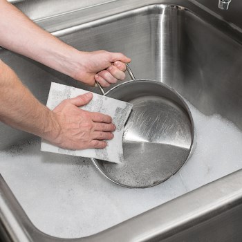 Scotch-Brite Light Duty Cleansing Pad, White 6" x 9" (20 per pack)