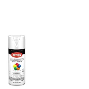 Krylon COLORmaxx Spray Paint, Gloss White - 12 oz