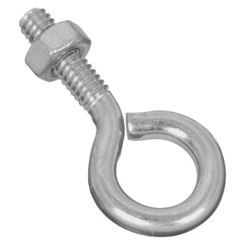 Eye Bolt with Hex Nut, Zinc Plated - 1/4" x 2"