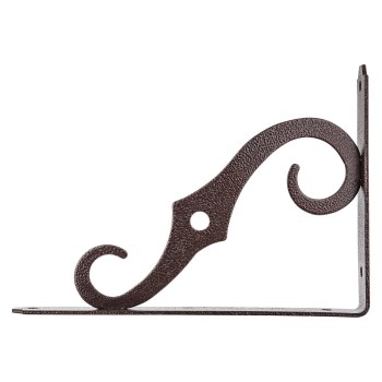 Ornamental Shelf Bracket, Antique Bronze - 8" x 5-1/2"