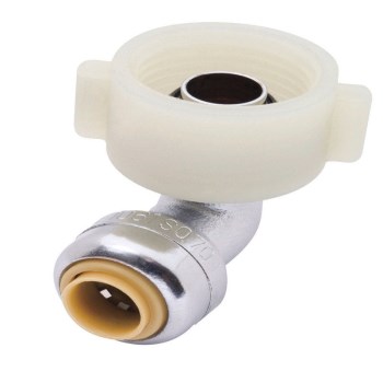 Cash Acme Push-Fit Toilet Connector, Elbow - 1/4" x 7/8"