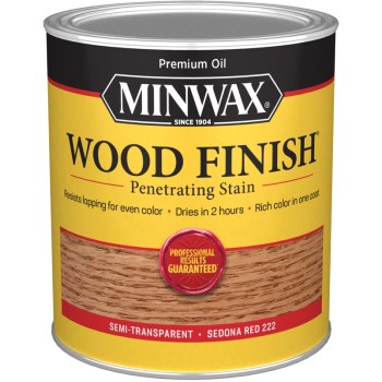 Minwax 70043 Semi-Transparent Wood Stain, Sedona Red ~ Quart