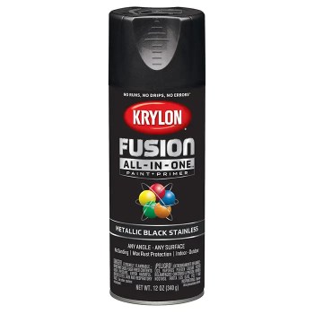 Krylon Fusion Spray Paint, Metallic Black Stainless - 12 oz