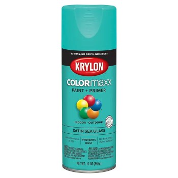 Krylon COLORmaxx Spray Paint, Satin Sea Glass - 12 oz