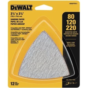 Dewalt Hook and Loop Triangle Sandpaper Assortment - 12pk