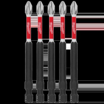 Milwaukee Shockwave Phillips #2 Power Bit - 3-1/2", 5pk
