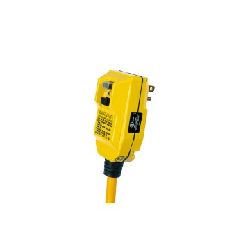 12/3 SJTW GFCI Tri-Tap Extension Cord - 6 Ft, Yellow