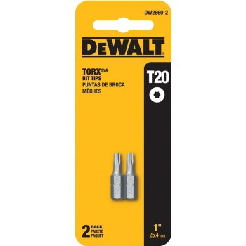 Insert Bit Tip, T20 Torx - 1", 2pk