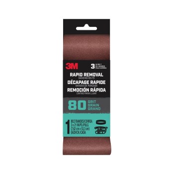 3M Sanding Belt, 80-Grit - 3" x 21"