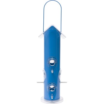 Blue Metal Tube Feeder
