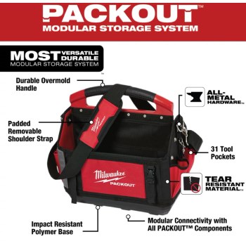 Milwaukee PACKOUT 15" Tool Tote   32 Pockets