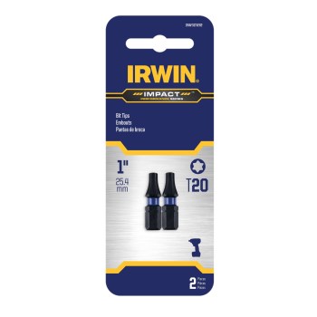 Irwin Impact Performance T20 Torx Insert Bit   1", 2pk