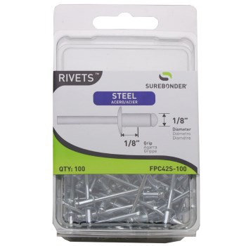 FPC Surebonder Steel Blind Rivet, 1/8" - Short, 100ct