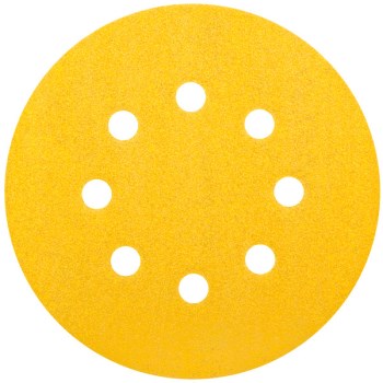 Norton Hook & Sand Disc, P120 Grit - 5", 8-Hole, 4pk