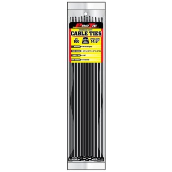 Pro Tie Standard Duty Cable Tie - Black, 14", 100pk