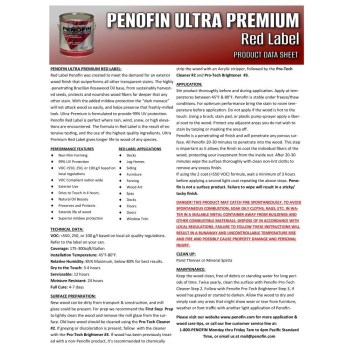 Penofin Red Label Ultra Premium Oil, Hickory - Qt