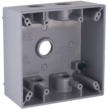 Weather Proof Outdoor Box, Double Gang ~ 4 1/2" x 4 9/16"