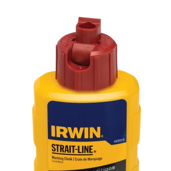 Irwin STRAIT-LINE Permanent Chalk, Red - 6 oz