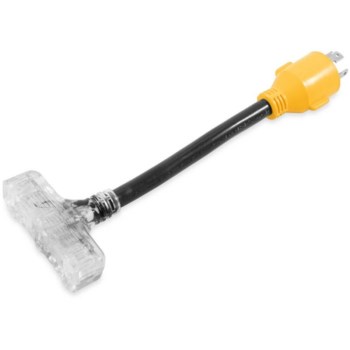 Camco PowerGrip Generator Adapter - 30A 4-Prong to 15A, 12"