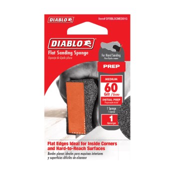Diablo Flat Edge Sanding Sponge, 60 Grit