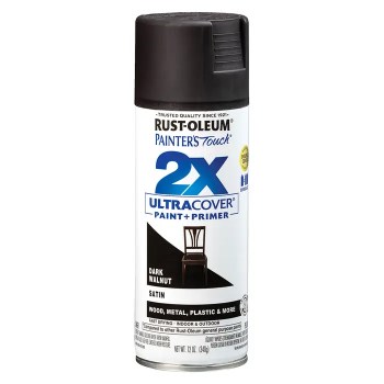 Painter's Touch 2X Spray Paint  Satin Dark Walnut   12 oz