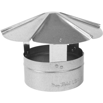 Galvanized Rain Cap, 26 Gauge ~ 4"