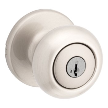 Kwikset Cove SmartKey Entry Knob, Satin Nickel