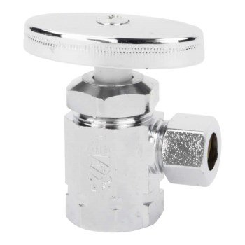 Lead Free Angle Shut Off Valve ~ 3/8" x 1/2"
