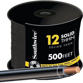 Southwire THHN Solid Building Wire  Black   12AWG  500'