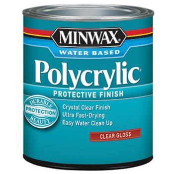 Minwax 25555 Water-Based Polycrylic Protective Finish, Gloss ~ 1/2 Pint 