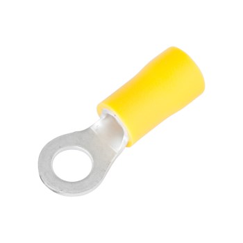 Vinyl Ring Terminal, Yellow 12-10 AWG - #8-10 Stud, 14pk