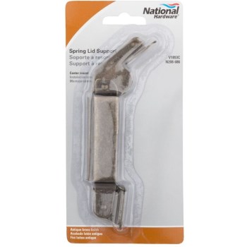 Spring Lid Center Support,  Antique Brass ~ 4"
