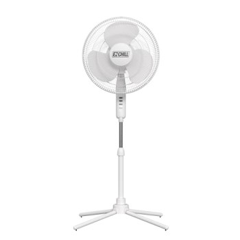 EZ-Chill 16" Oscillating Pedestal Fan, White