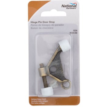 Hinge Pin Door Stop, Antique Brass