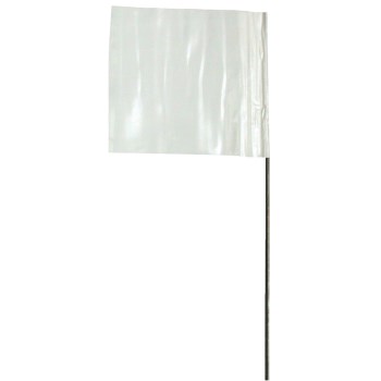 Irwin Strait-Line Stake Flags, White  2-1/2" x 3-1/2" x 21" (100 pack)