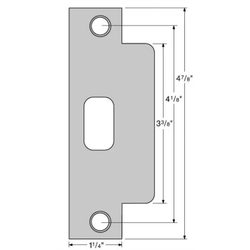 Latch Strike, Satin Chrome Finish ~ 1.25" W x 4 7/8" H 