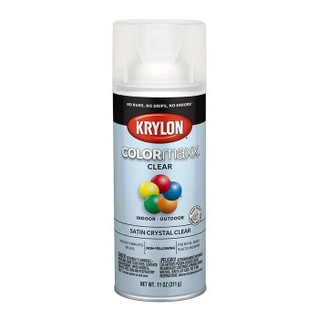 Krylon COLORmaxx Spray Paint, Satin Crystal Clear - 12 oz