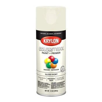 Krylon COLORmaxx Spray Paint, Gloss Ivory - 12 oz