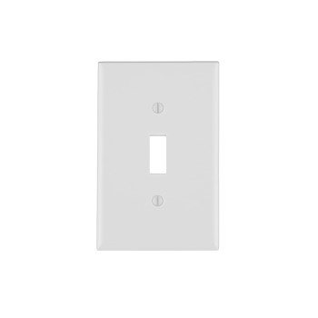Single Toggle Switch Plate, White - 1 Gang