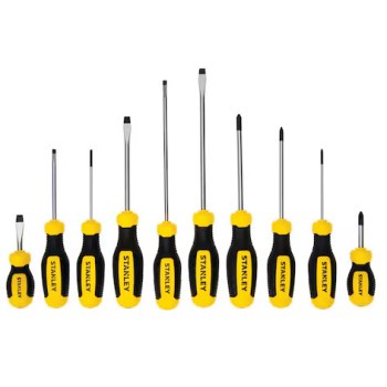 Stanley 10pc Screwdriver Set - Slotted & Phillips
