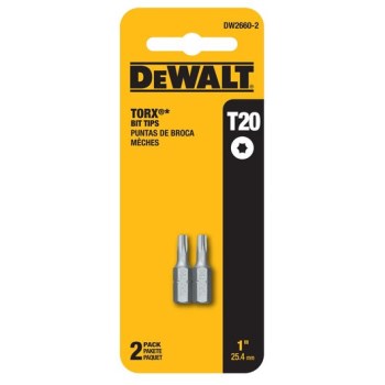 Insert Bit Tip, T20 Torx - 1", 2pk